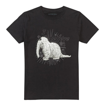 Black - Front - Sesame Street Unisex Adult I Believe Snuffleupagus T-Shirt