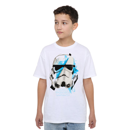 White - Side - Star Wars Childrens-Kids Stormtrooper Cuts T-Shirt