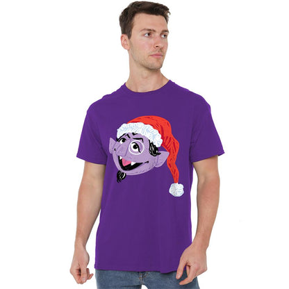 Purple - Back - Sesame Street Unisex Adult Count von Count Scribble T-Shirt