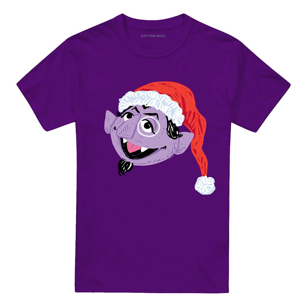 Purple - Front - Sesame Street Unisex Adult Count von Count Scribble T-Shirt