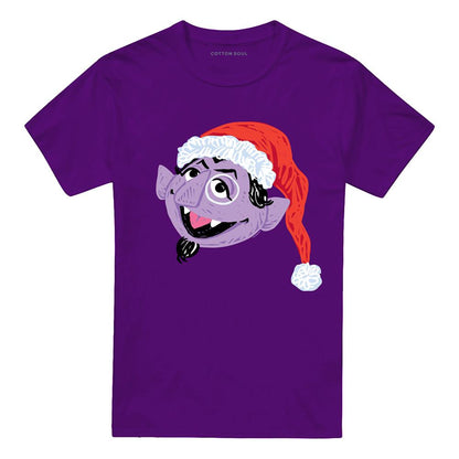 Purple - Front - Sesame Street Unisex Adult Count von Count Scribble T-Shirt