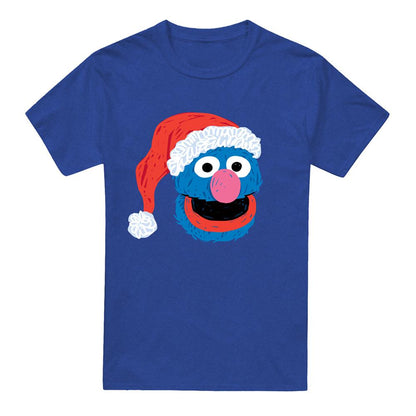 Royal Blue - Back - Sesame Street Unisex Adult Grover Scribble Heather Christmas T-Shirt