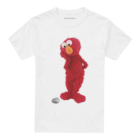White - Front - Sesame Street Unisex Adult Existential Elmo # T-Shirt