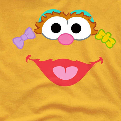 Gold - Side - Sesame Street Unisex Adult Zoey Face T-Shirt