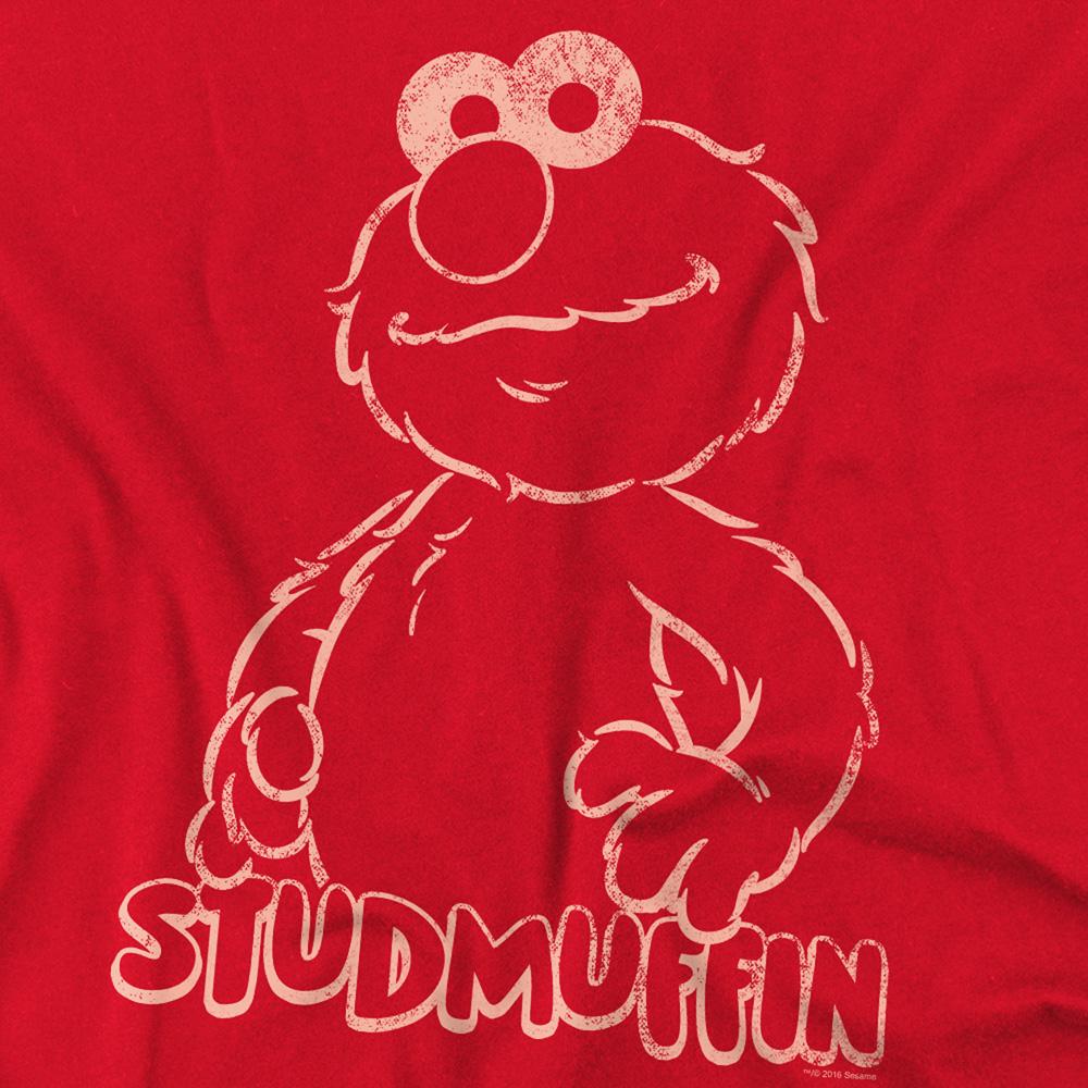 Red - Side - Sesame Street Unisex Adult Studmuffin T-Shirt