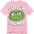 Pink - Front - Sesame Street Unisex Adult Cute N Grumpy T-Shirt