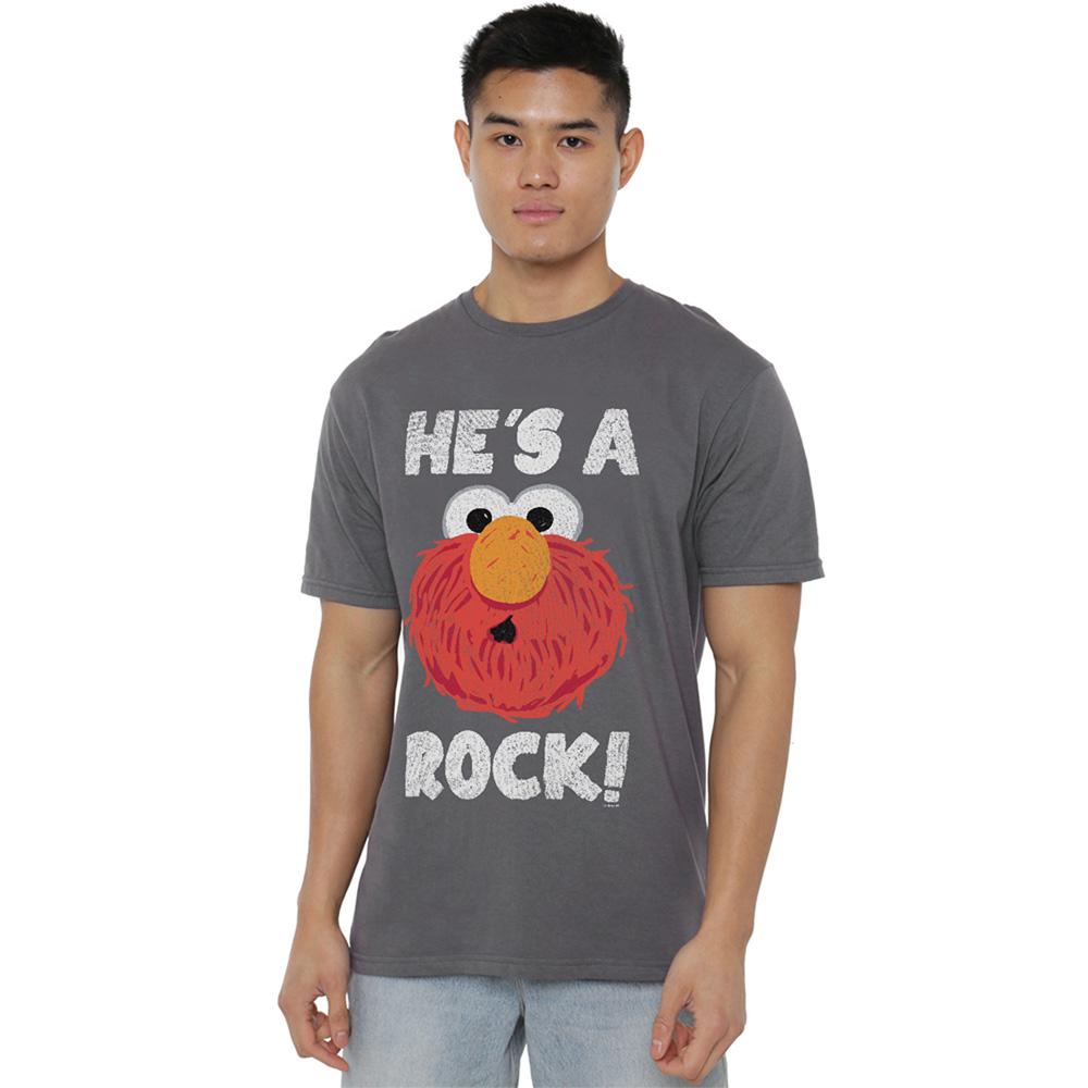 Charcoal - Lifestyle - Sesame Street Unisex Adult He's A Rock T-Shirt