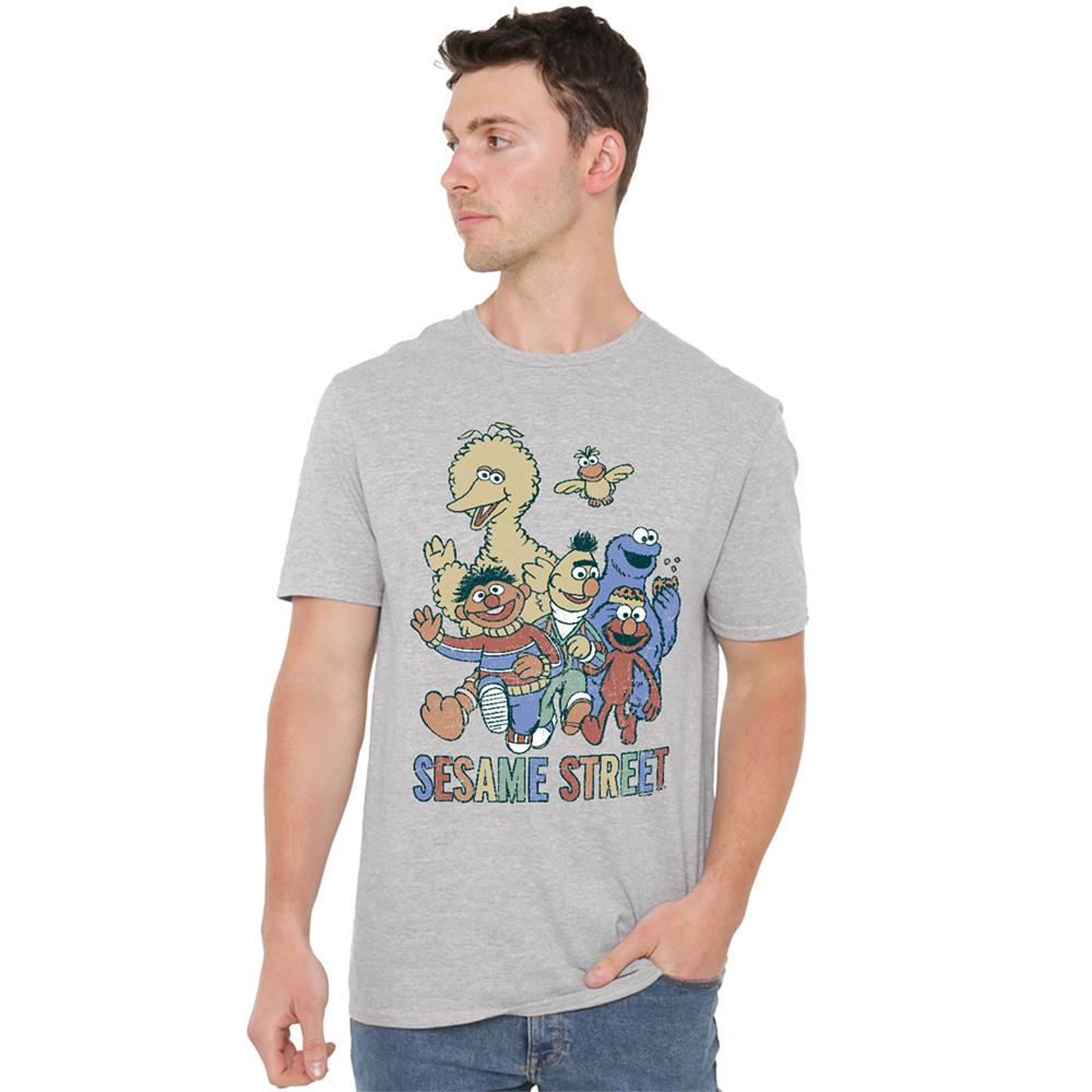 Athletic Heather - Back - Sesame Street Unisex Adult Group Heather T-Shirt