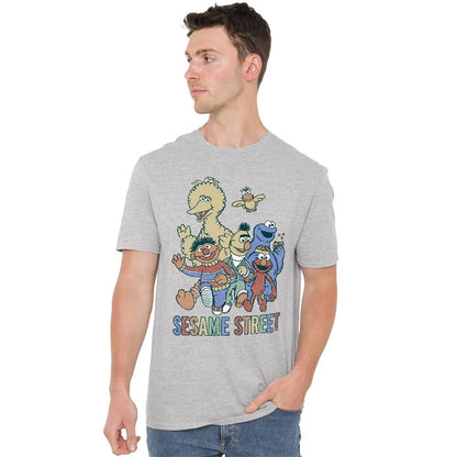Athletic Heather - Back - Sesame Street Unisex Adult Group Heather T-Shirt