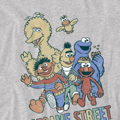 Athletic Heather - Side - Sesame Street Unisex Adult Group Heather T-Shirt