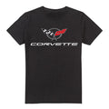 Black - Front - Chevrolet Unisex Adult Corvette Modern Emblem T-Shirt