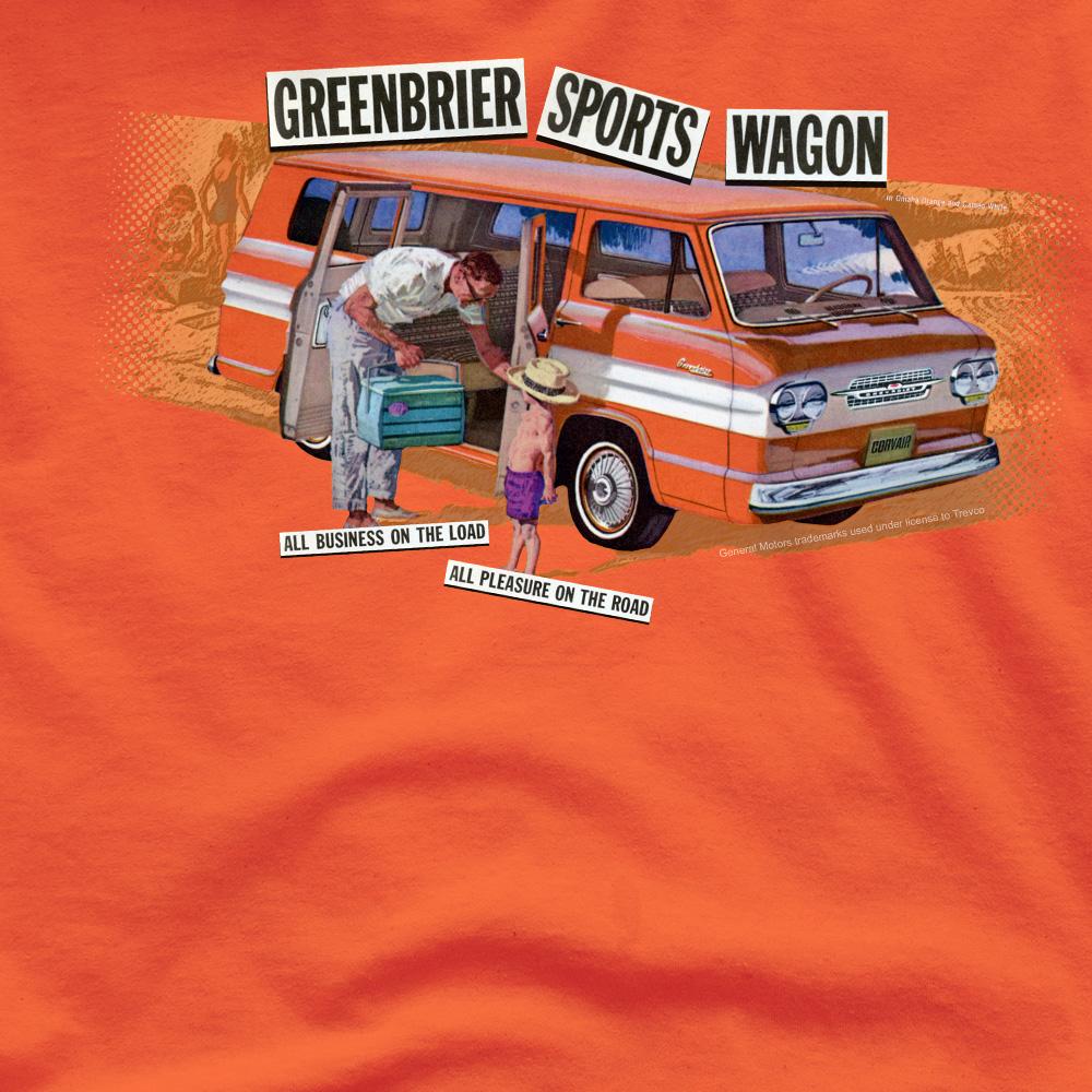 Orange - Side - Chevrolet Unisex Adult Greenbrier Corvair Sport Wagon T-Shirt