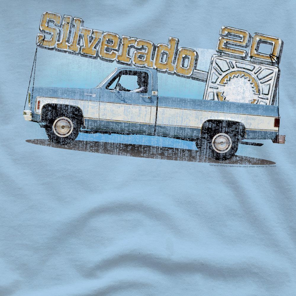 Light Blue - Side - Chevrolet Unisex Adult Old Silverado Sketch T-Shirt