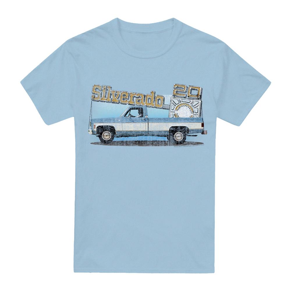 Light Blue - Front - Chevrolet Unisex Adult Old Silverado Sketch T-Shirt
