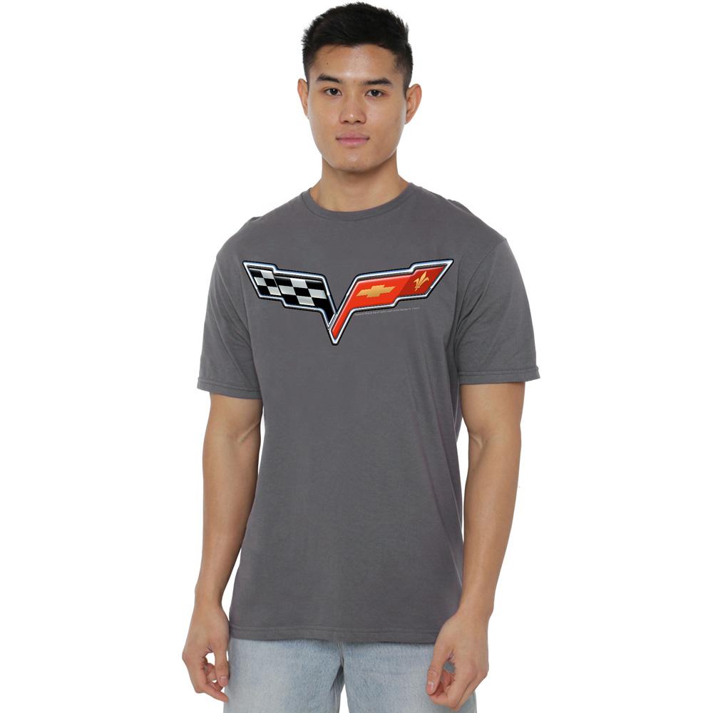 Charcoal - Back - Chevrolet Unisex Adult The Vette Medallion T-Shirt