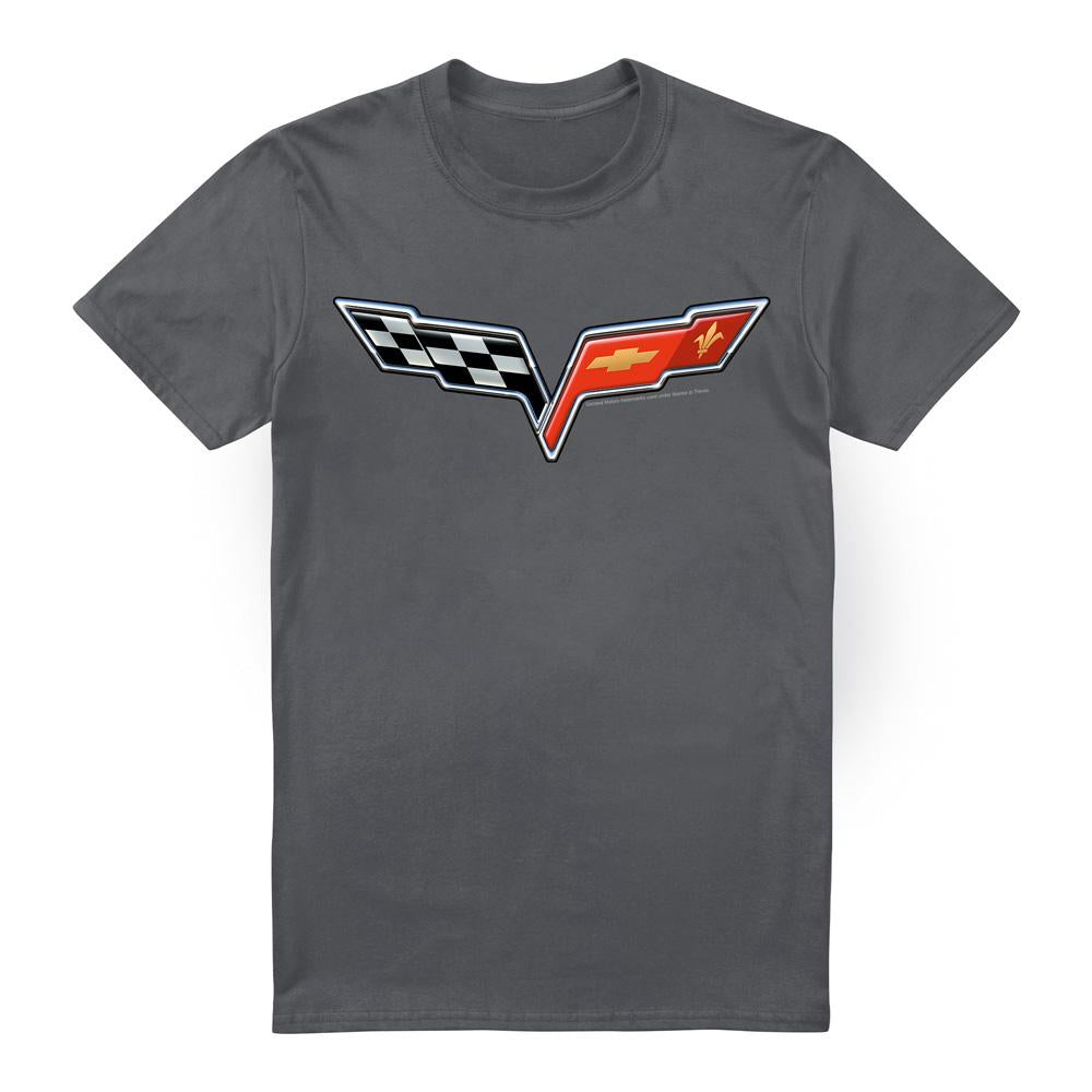 Charcoal - Front - Chevrolet Unisex Adult The Vette Medallion T-Shirt