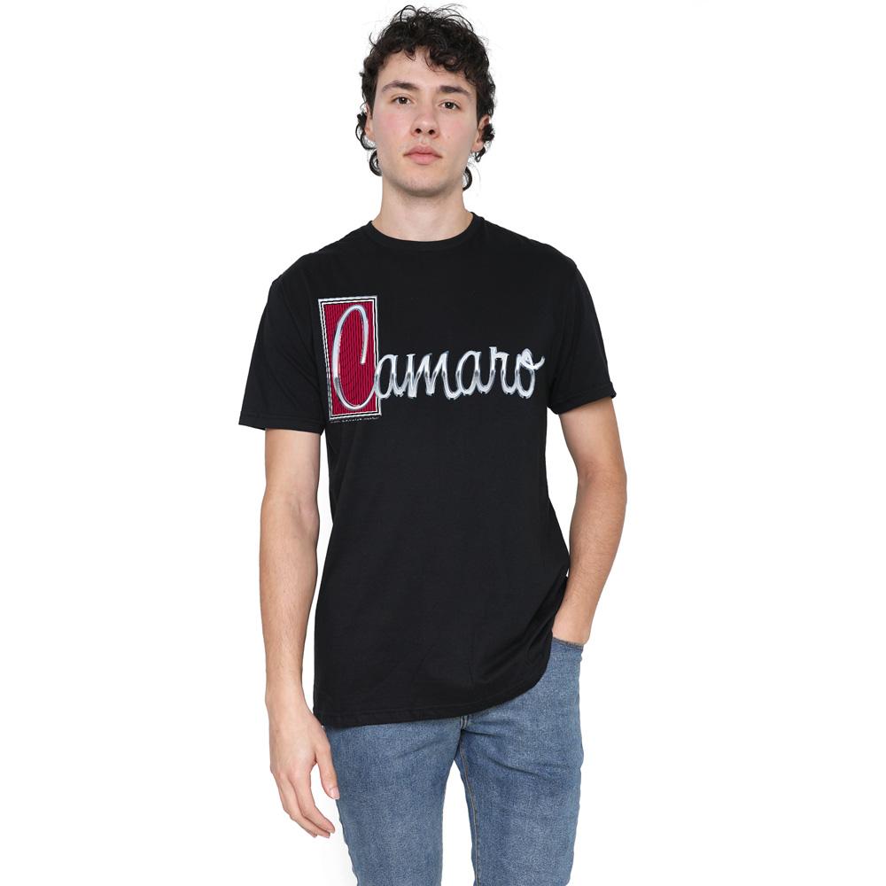 Black - Back - Chevrolet Unisex Adult Chrome Script T-Shirt