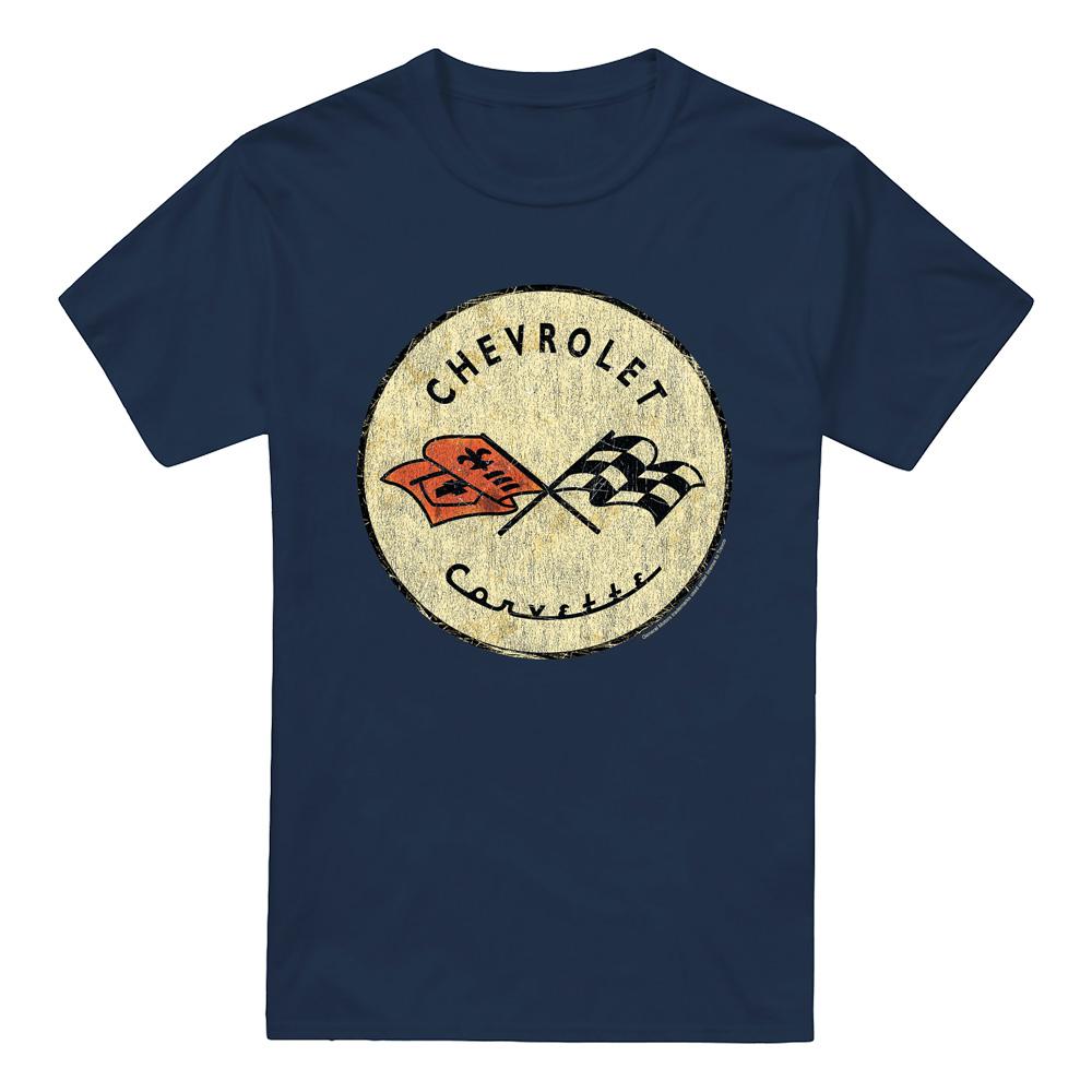 Navy - Front - Chevrolet Unisex Adult Old Vette T-Shirt