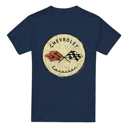 Navy - Front - Chevrolet Unisex Adult Old Vette T-Shirt