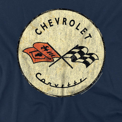 Navy - Side - Chevrolet Unisex Adult Old Vette T-Shirt