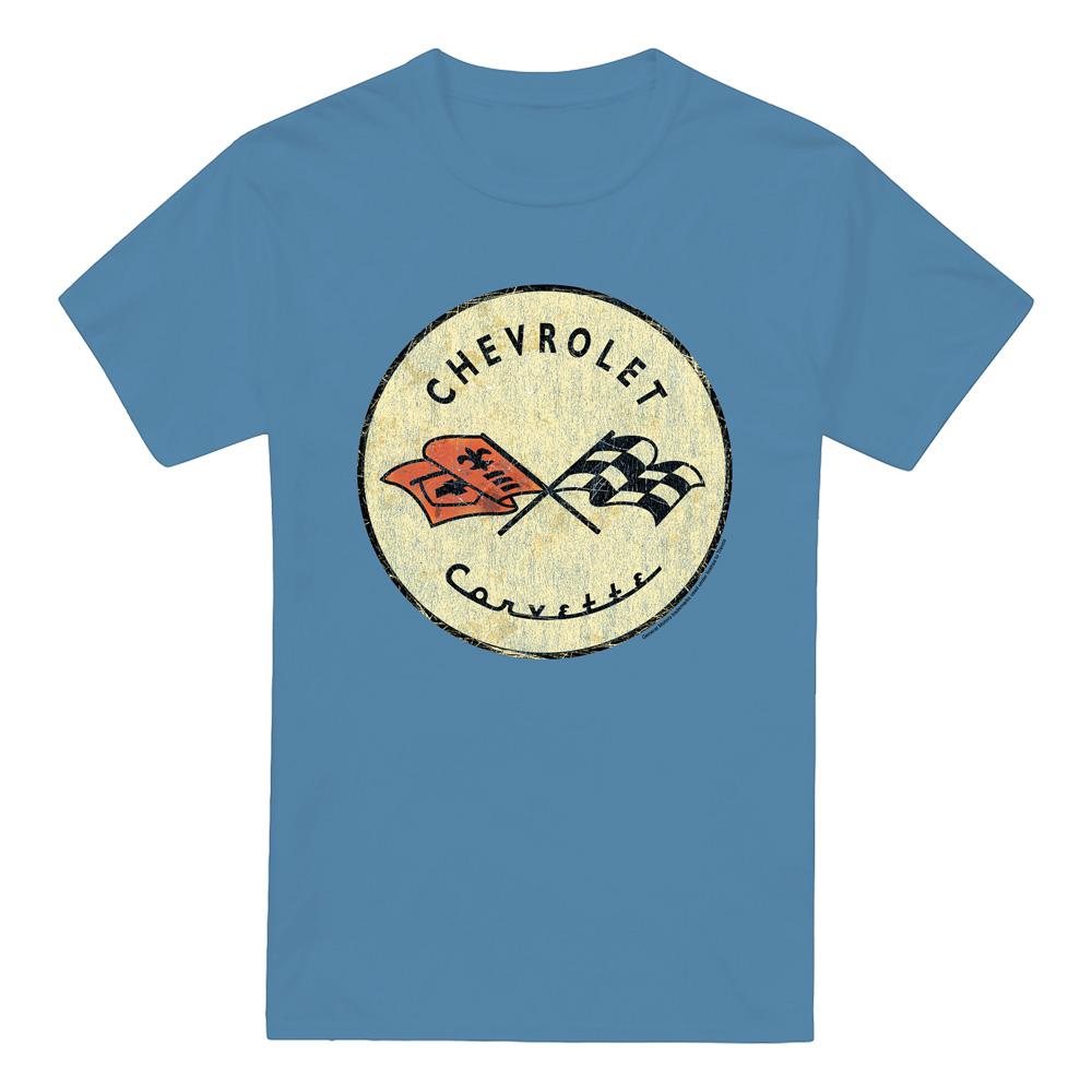 Carolina Blue - Front - Chevrolet Unisex Adult Old Vette T-Shirt