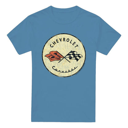 Carolina Blue - Front - Chevrolet Unisex Adult Old Vette T-Shirt