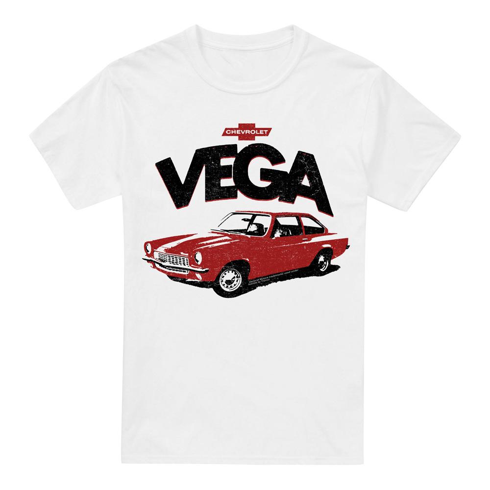 White - Front - Chevrolet Unisex Adult Rough Vega T-Shirt
