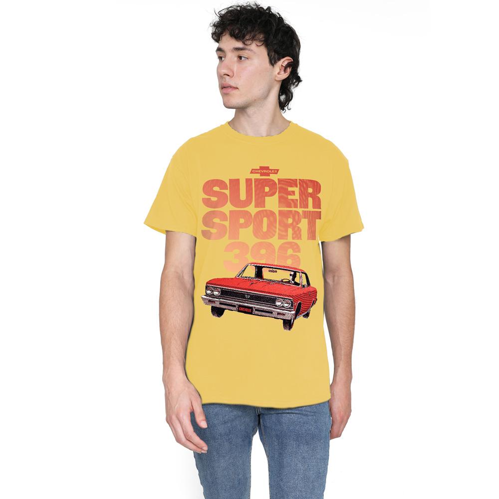 Banana Yellow - Back - Chevrolet Unisex Adult Super Sport 396 T-Shirt
