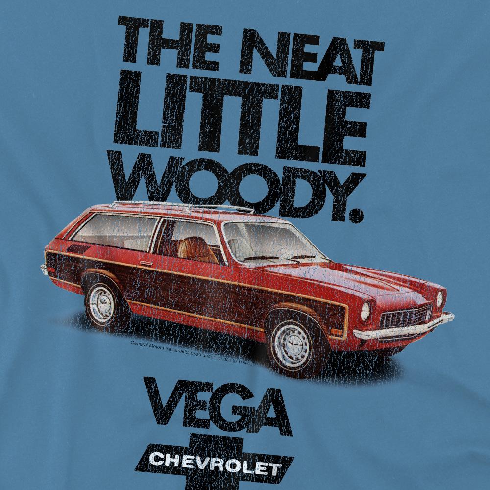 Carolina Blue - Side - Chevrolet Unisex Adult Vega The Neat Little Woody T-Shirt