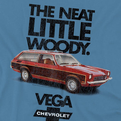 Carolina Blue - Side - Chevrolet Unisex Adult Vega The Neat Little Woody T-Shirt