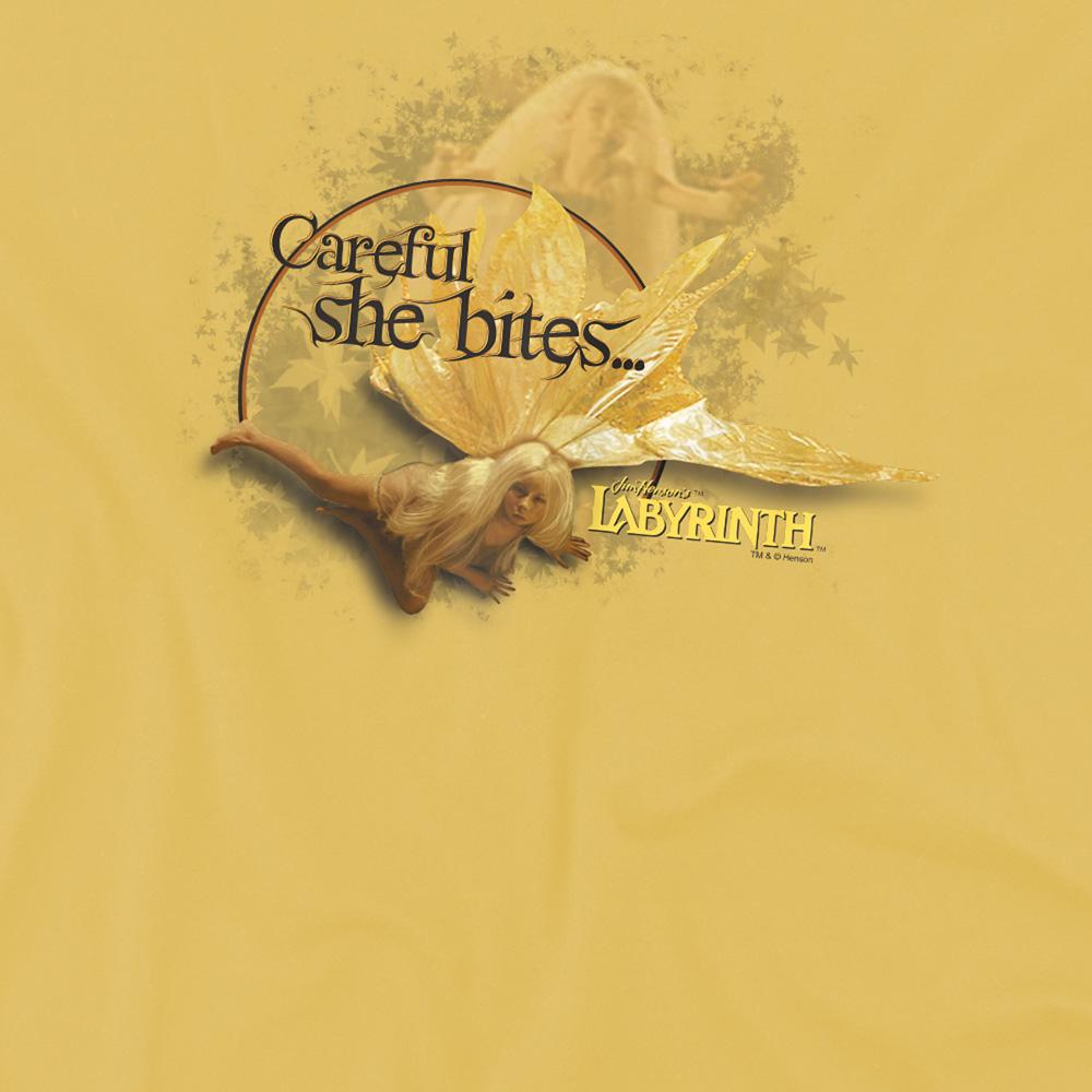 Banana Yellow - Side - Labyrinth Unisex Adult Careful She Bites T-Shirt