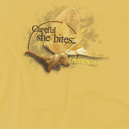 Banana Yellow - Side - Labyrinth Unisex Adult Careful She Bites T-Shirt