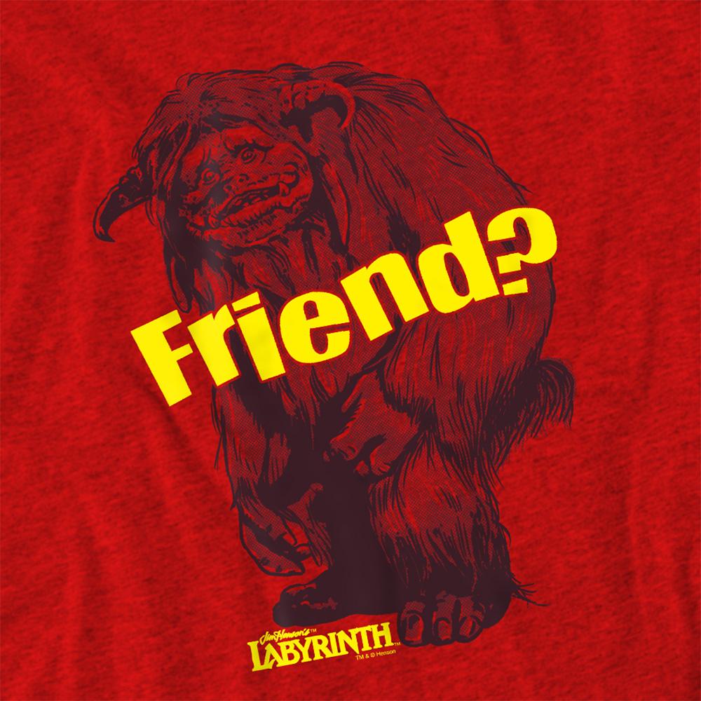 Red - Side - Labyrinth Unisex Adult Friend Ludo Heather T-Shirt