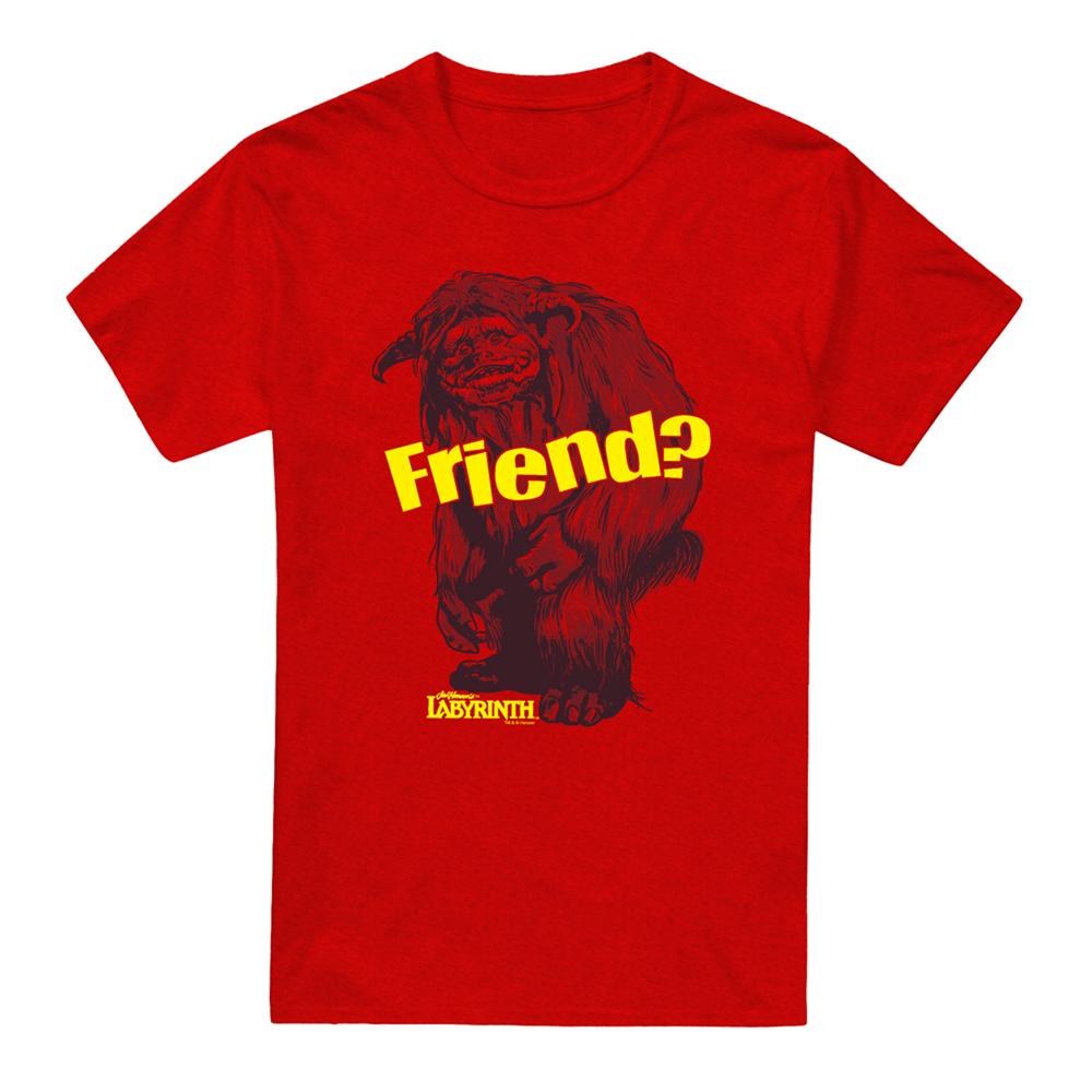 Red - Front - Labyrinth Unisex Adult Friend Ludo Heather T-Shirt