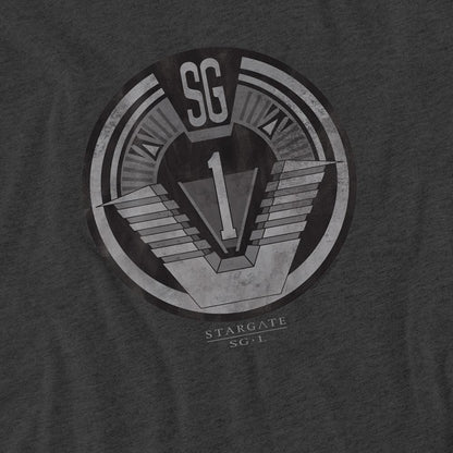 Charcoal - Side - Stargate SG-1 Unisex Adult Team Badge T-Shirt