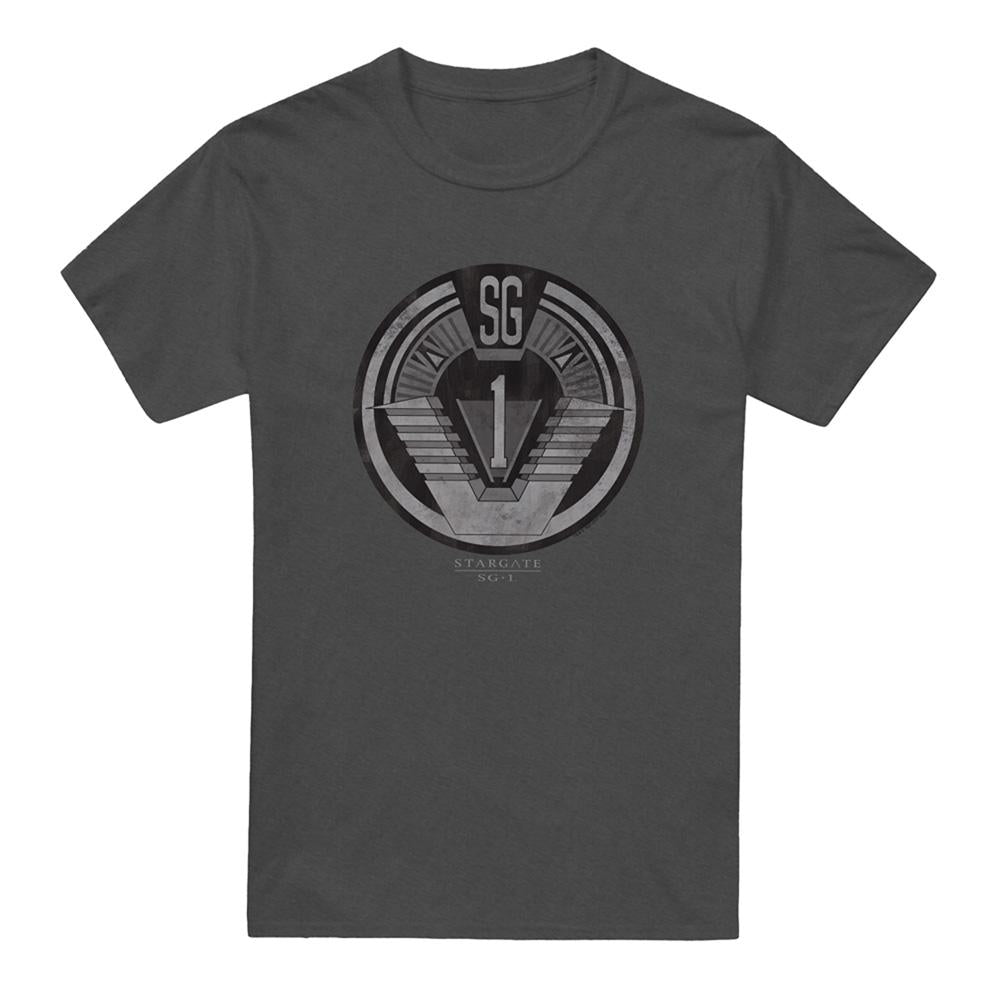 Charcoal - Front - Stargate SG-1 Unisex Adult Team Badge T-Shirt