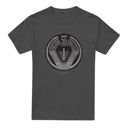 Charcoal - Front - Stargate SG-1 Unisex Adult Team Badge T-Shirt