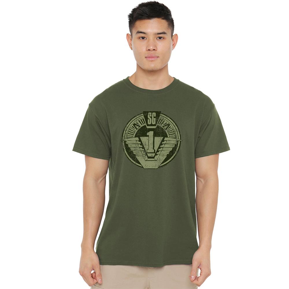 Military Green - Lifestyle - Stargate SG-1 Unisex Adult Distressed T-Shirt