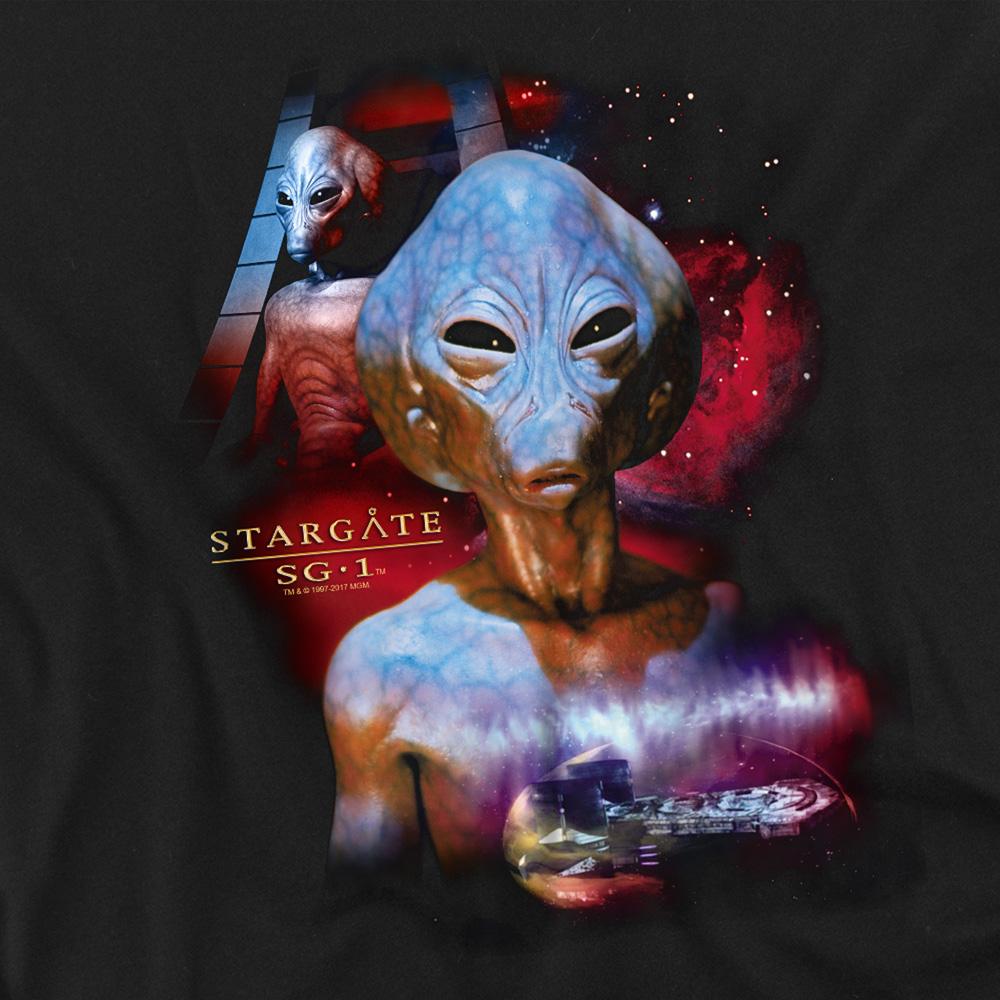 Black - Side - Stargate SG-1 Unisex Adult The Asgard T-Shirt