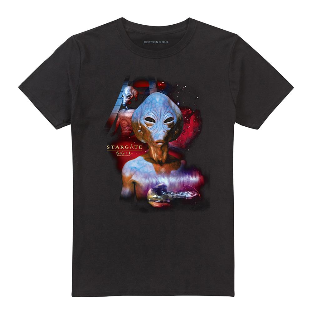 Black - Front - Stargate SG-1 Unisex Adult The Asgard T-Shirt