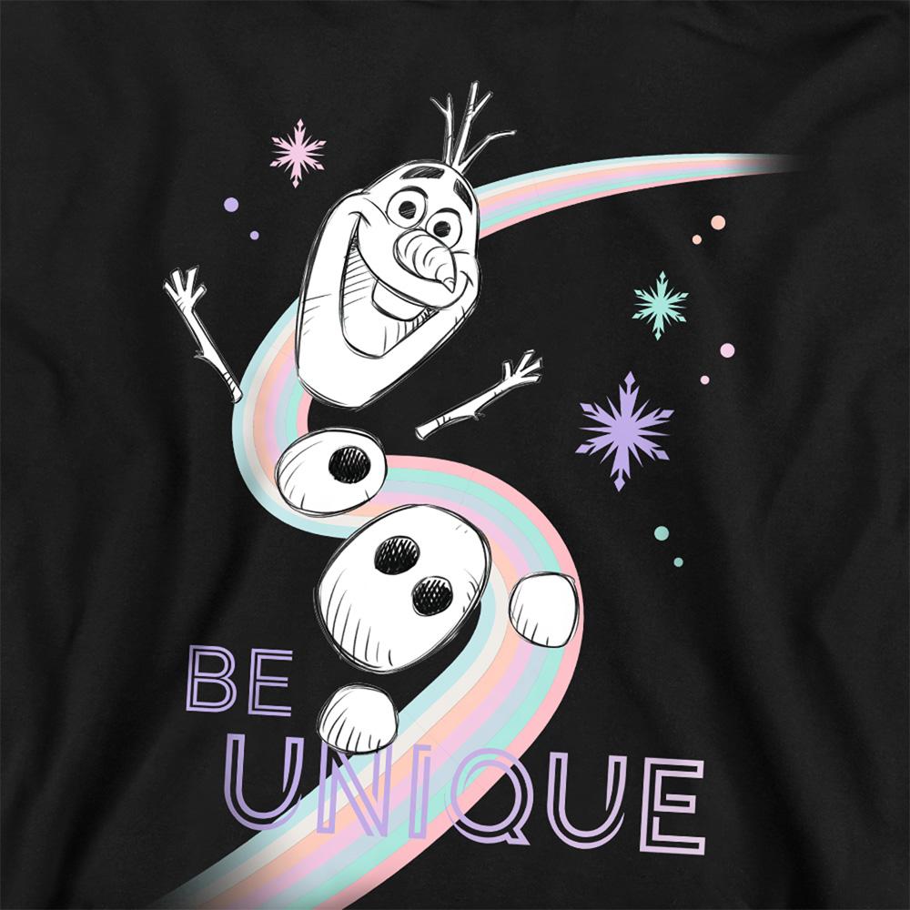 Black - Back - Frozen Childrens-Kids Be Unique Olaf Rainbow Pullover Hoodie