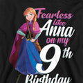 Navy - Back - Frozen Childrens-Kids Fearless Like Anna 9th Birthday Hoodie