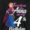Navy - Back - Frozen Childrens-Kids Fearless Like Anna 4th Birthday Hoodie