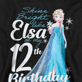 Navy - Back - Frozen Childrens-Kids Bright Like Elsa 12th Birthday Hoodie