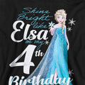 Black - Back - Frozen Childrens-Kids Bright Like Elsa 4th Birthday Hoodie