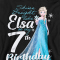 Black - Back - Frozen Childrens-Kids Bright Like Elsa 7th Birthday Pullover Hoodie