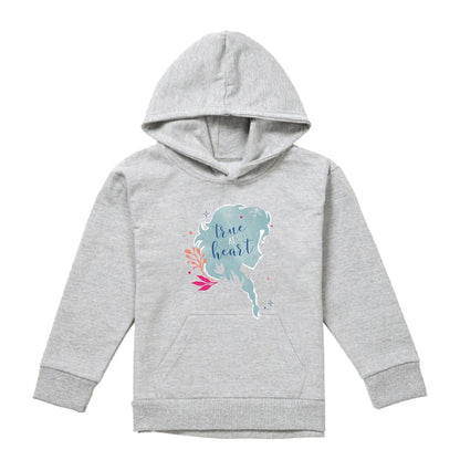 Athletic Heather - Front - Frozen Childrens-Kids True At Heart Elsa Silhouette Heather Hoodie