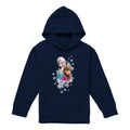 Navy - Front - Frozen Childrens-Kids Anna And Elsa Snowflake Portrait Hoodie