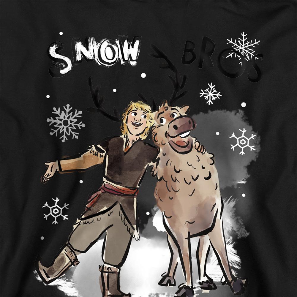 Black - Back - Frozen Childrens-Kids Snow Bros Sven & Kristoff Hoodie