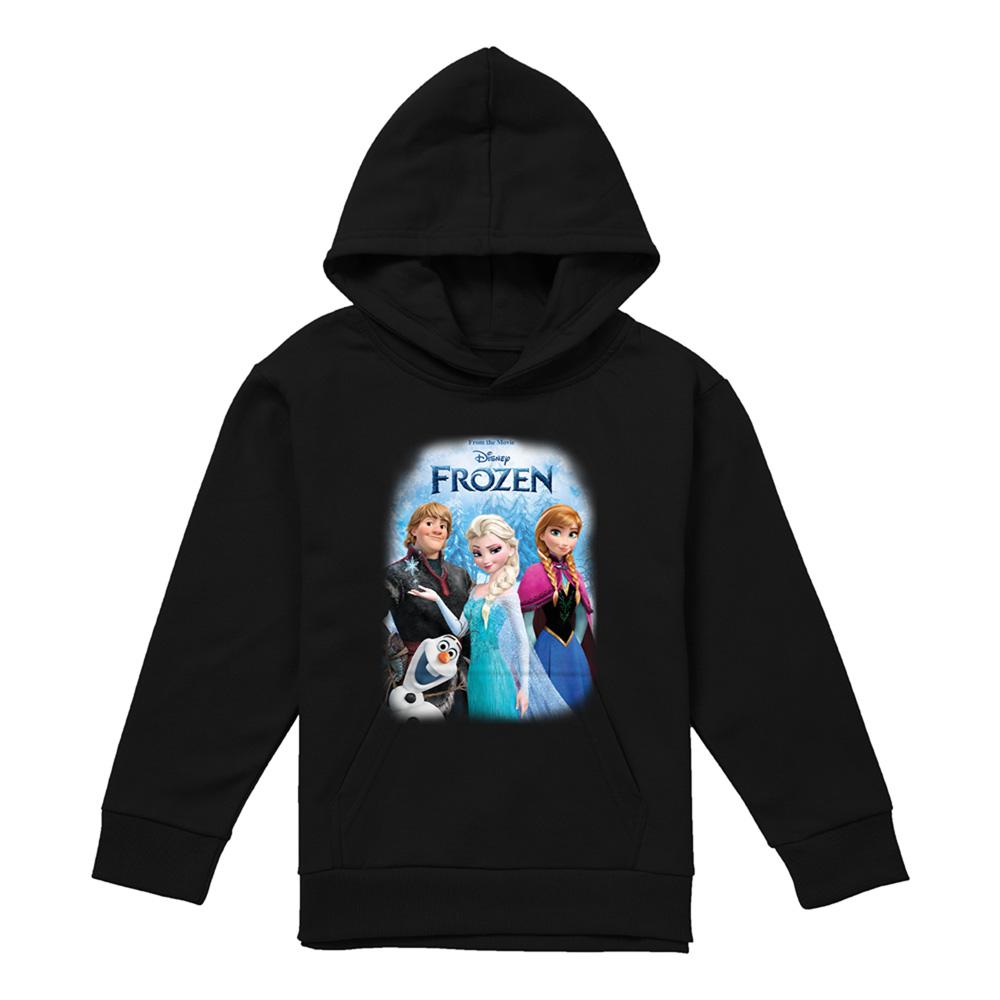 Black - Front - Frozen Childrens-Kids Poster Pullover Hoodie